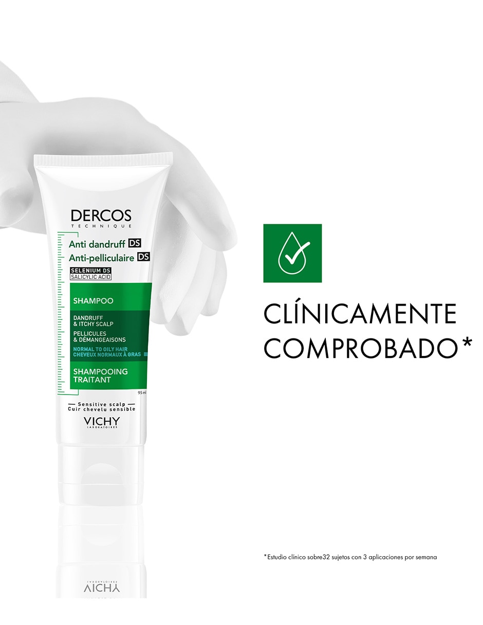 Shampoo anticaspa para cabello Dercos 95 ml 3