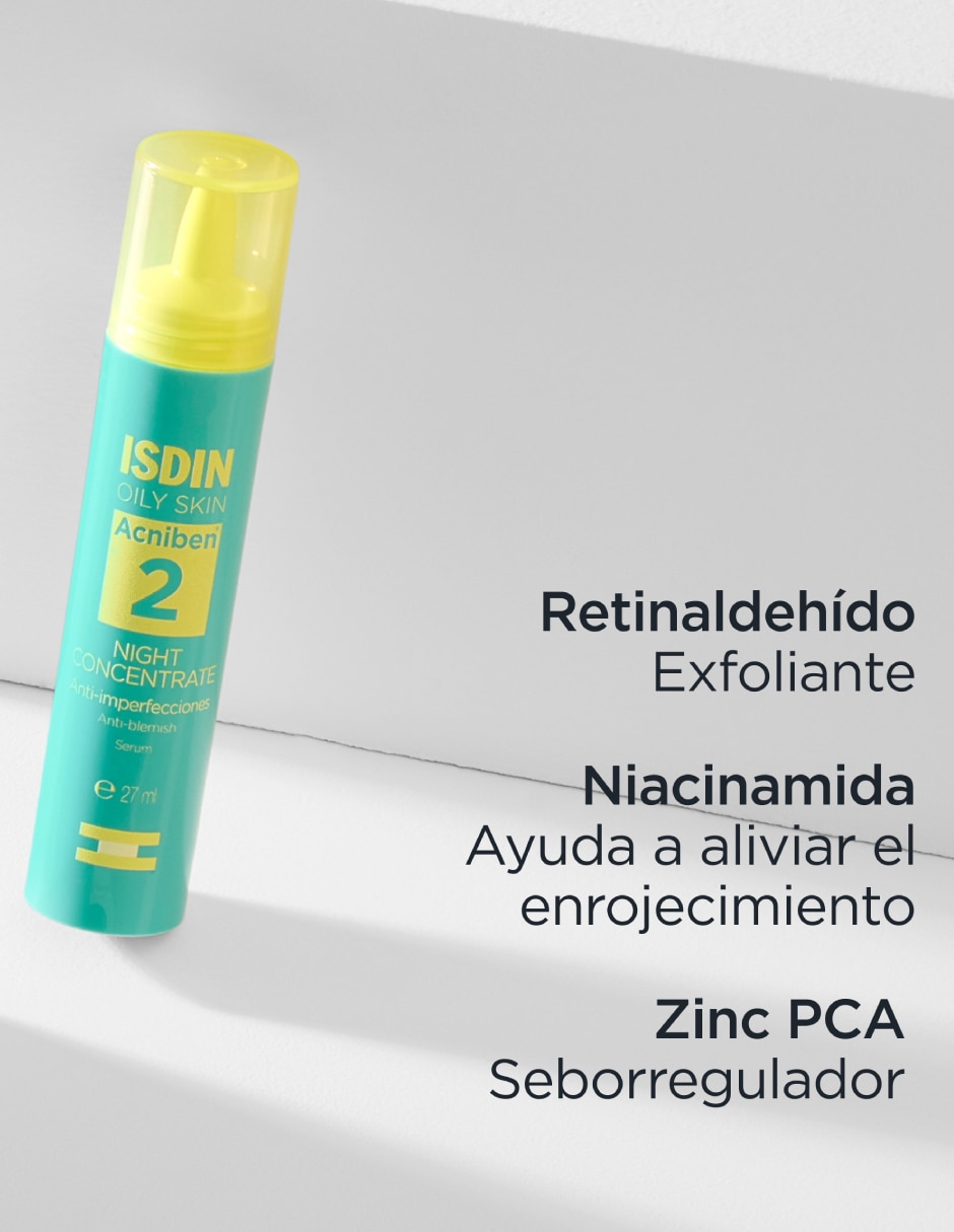 Sérum antiacné facial Acniben Night Concentrate de piel grasa 3