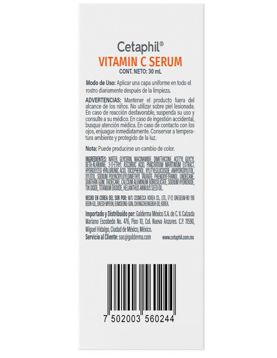 Sérum antimanchas facial Cetaphil vitamina C Galderma todo tipo piel
