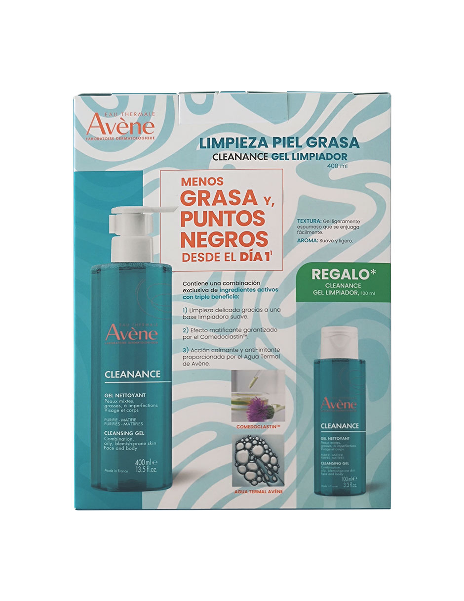 Tratamiento para rostro y cuerpo Avene kit cleanance gel 400 ml + cleanance gel 100 ml antiacné 2