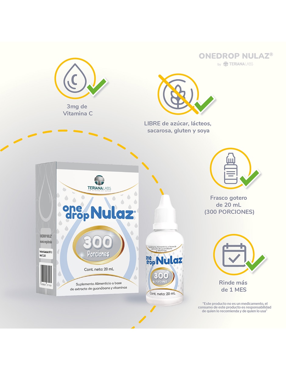 Vitamina Nulaz con Vitamina C 3 mg enzima lactasa 1000 ALU y extracto de guanábana de 20 ml 7