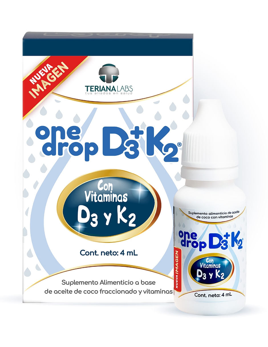 Vitamina D3 + K2 frasco de 4 ml 120 gotas para niños y adultos Onedrop