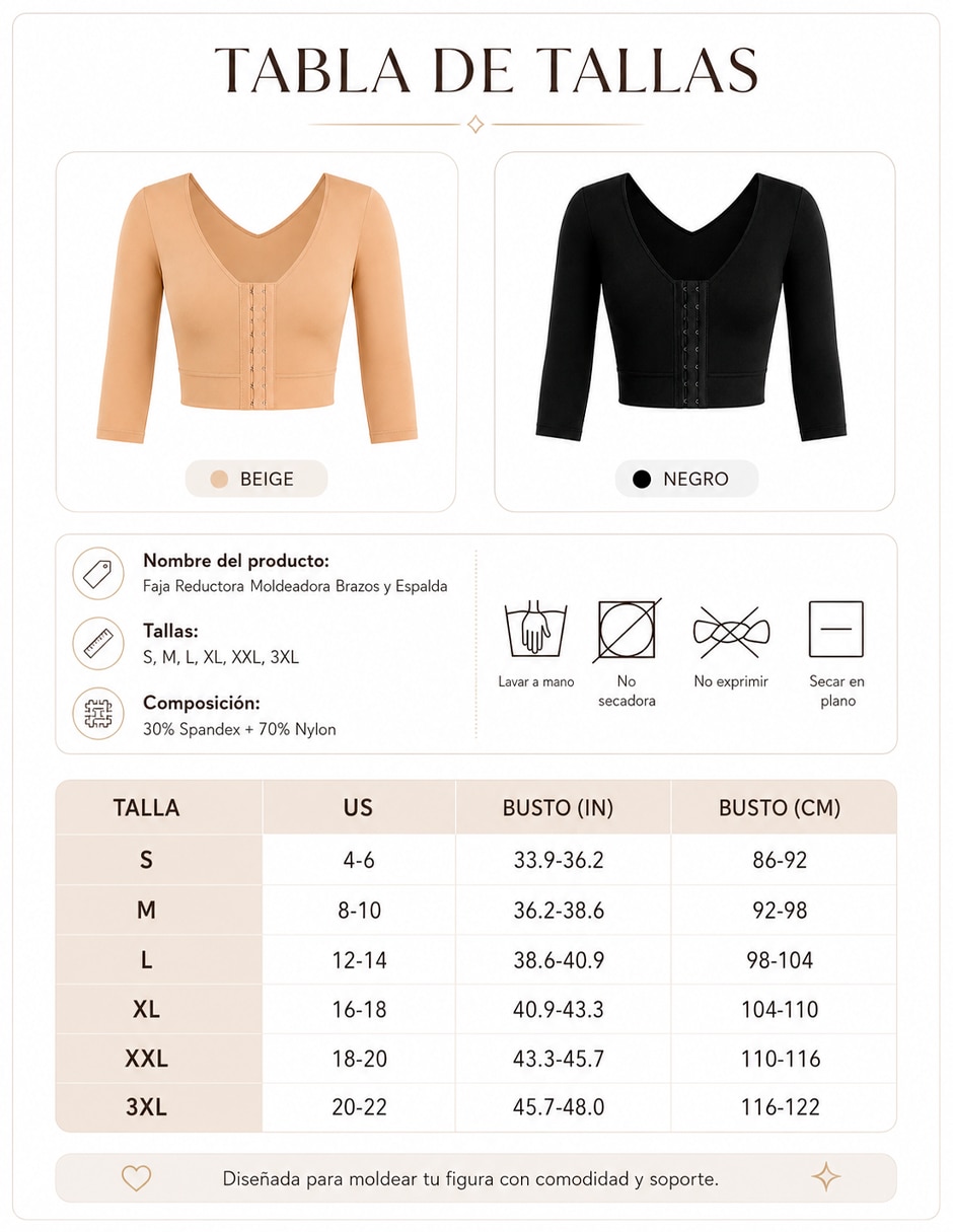 Faja de control pectoral con compresión alta para mujer