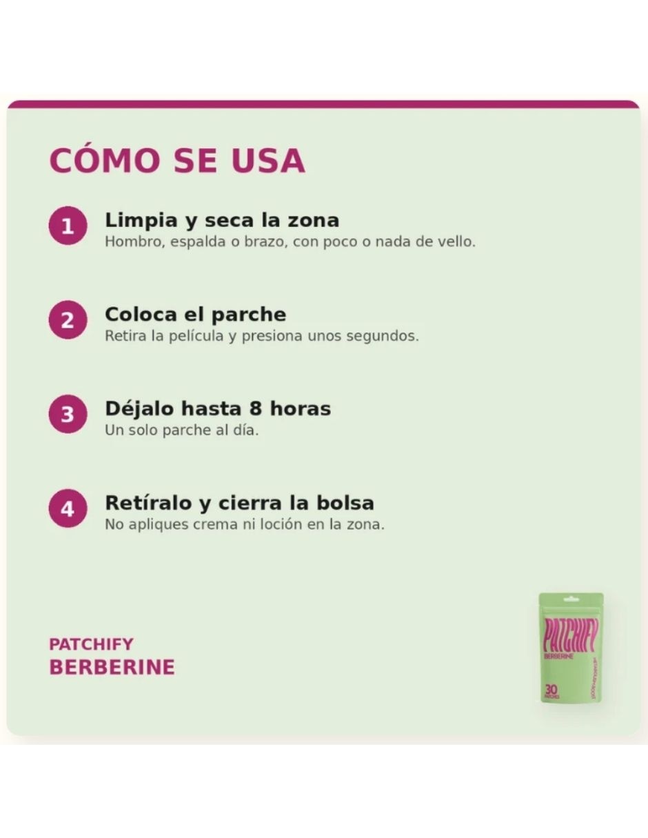 Patchify Berberine Suplemento alimenticio parches 4
