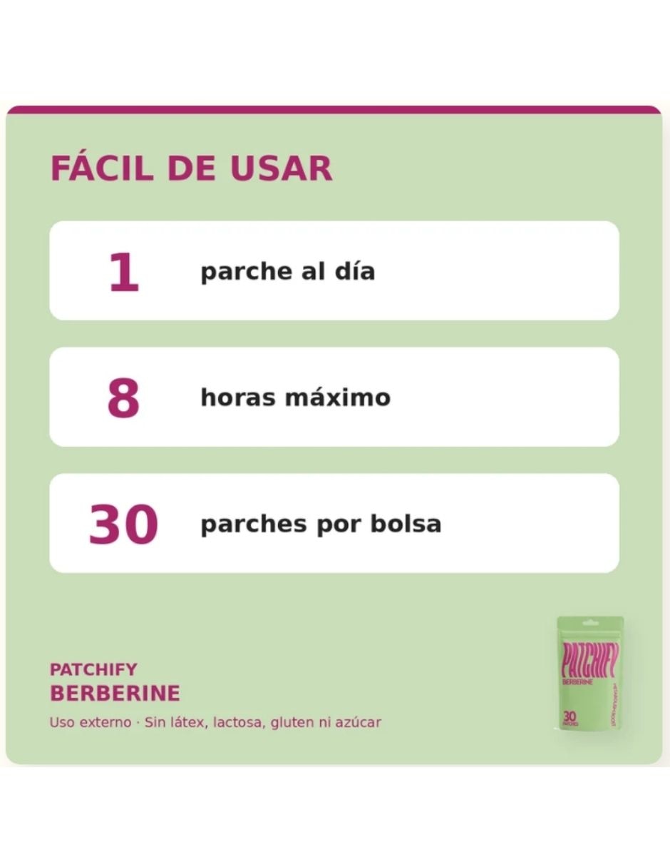 Patchify Berberine Suplemento alimenticio parches 2