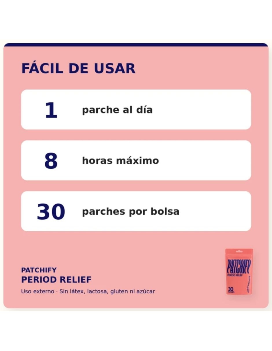 Patchify Period Relief Suplemento alimenticio Parches 3