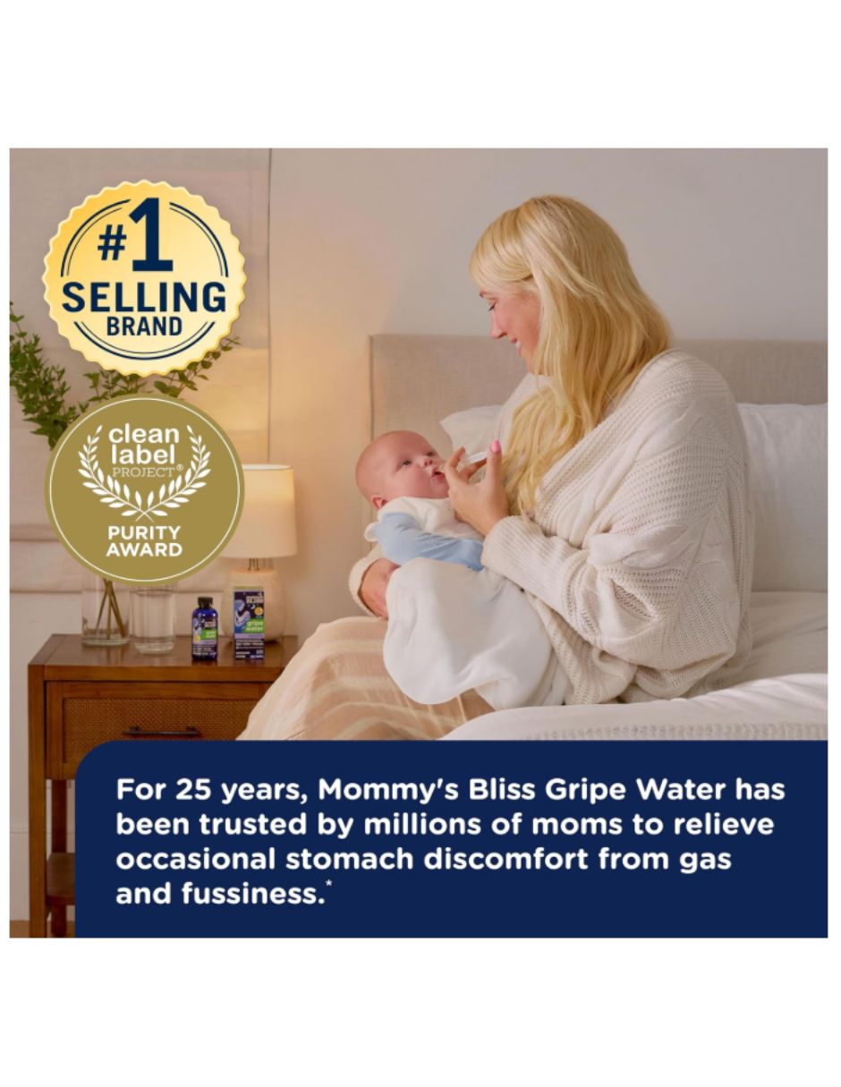 Gel para malestar estomacal Mommy's Bliss Gripe Water Night Orgánico 120 ml 4