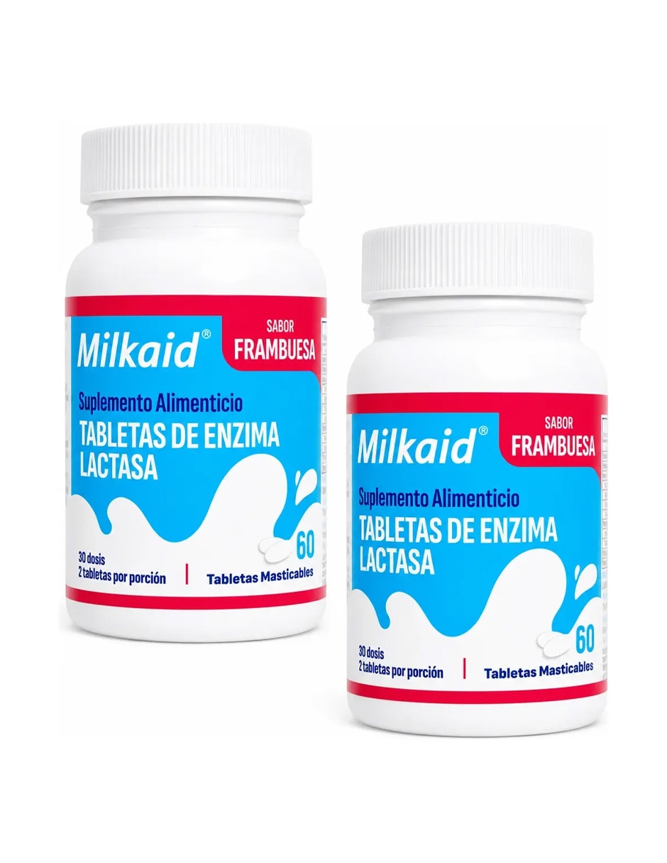 2 Pack Tabletas de Enzima Lactasa suplemento alimenticio