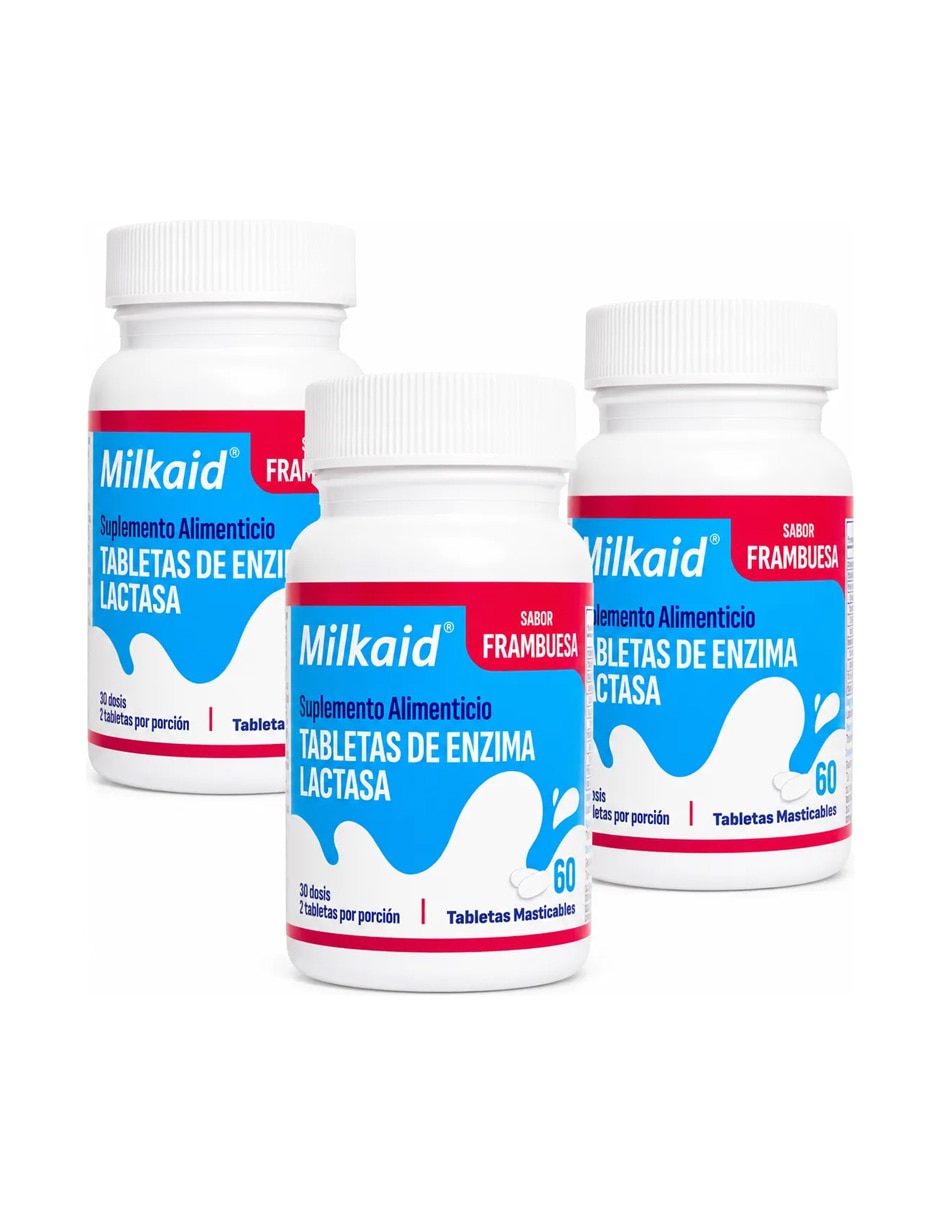 3 Pack Tabletas de Enzima Lactasa suplemento alimenticio