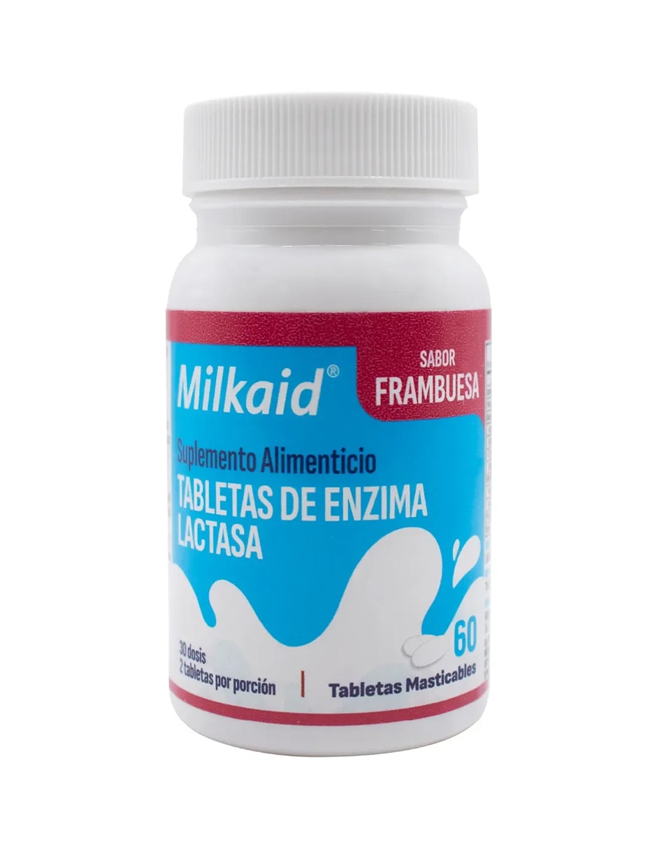 2 Pack tabletas de Enzima Lactasa sabor Uva y tabletas de Enzima Lactasa sabor frambuesa 6