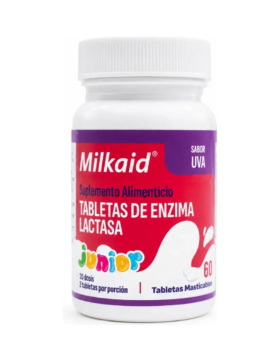 2 Pack tabletas de Enzima Lactasa sabor Uva y tabletas de Enzima Lactasa sabor frambuesa 4