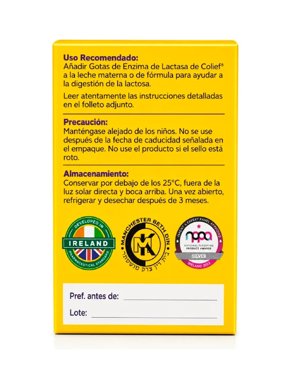 Gotas de Enzima Lactasa 7 ml suplemento alimenticio 3