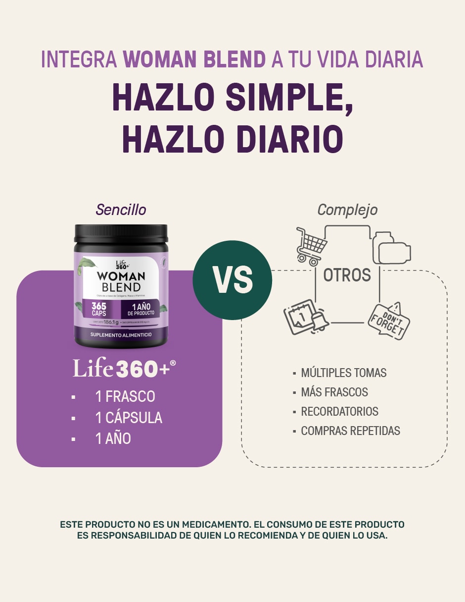 Woman Blend Multivitaminico para mujer con Vitamina C de 365 cápsulas