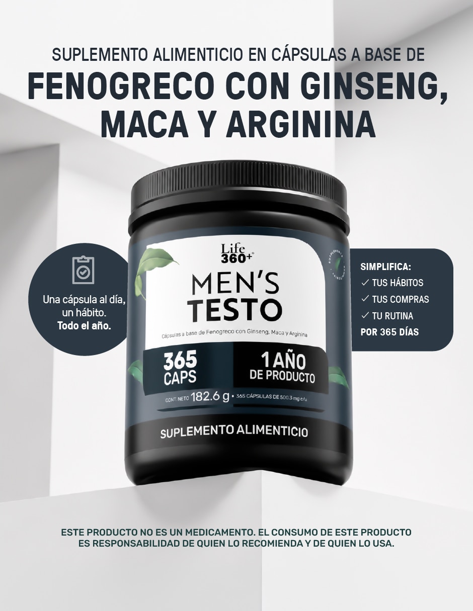 Mens Testo L-Arginina Maca Negra Roja y Amarilla con fenogreco trigonella foenum-graecum de 365 cápsulas 2
