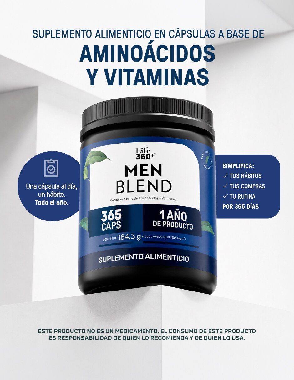 Men Blend Multivitaminico con Vitamina C de 365 cápsulas 7