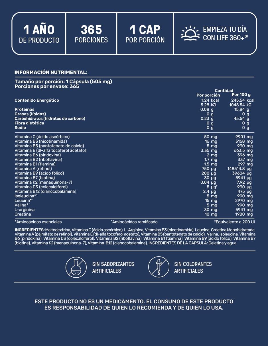 Men Blend Multivitaminico con Vitamina C de 365 cápsulas 2