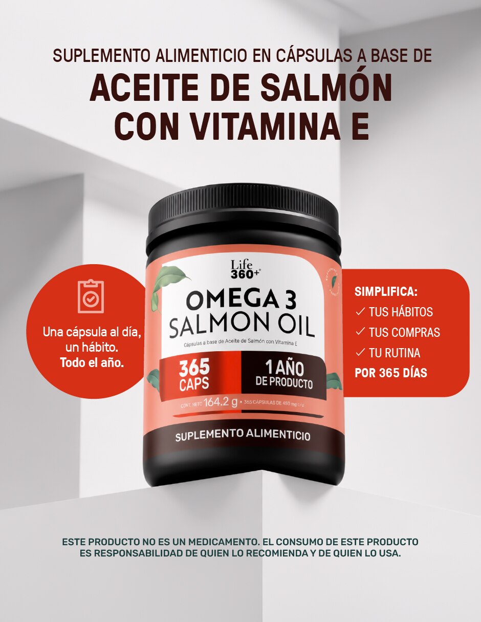 Omega 3 Salmon Oil con aceite de salmón de 365 cápsulas 2