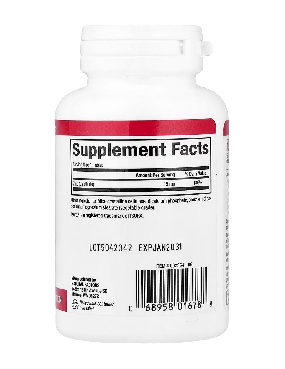 Citrato de zinc con citrato de zinc de 90 cápsulas