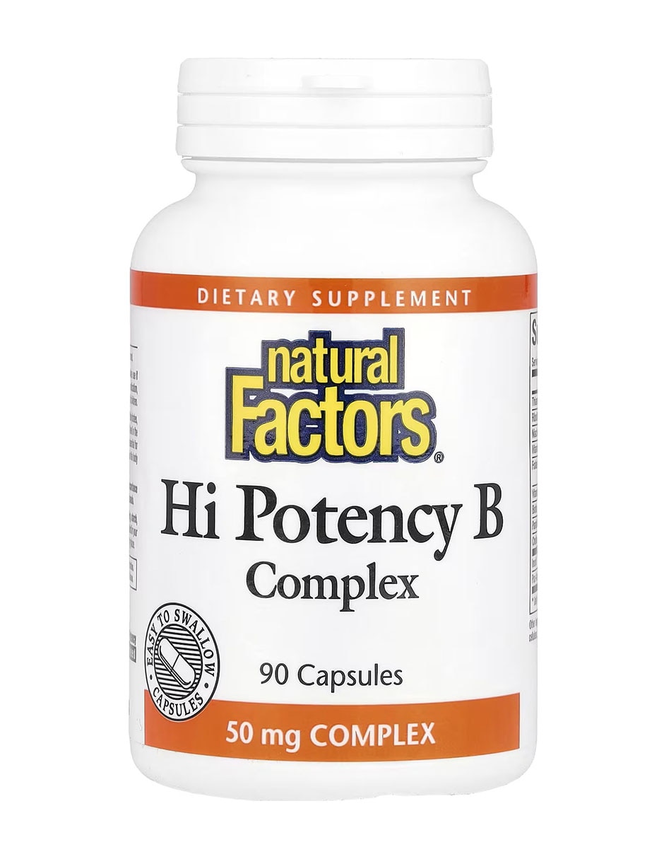 Complejo de vitaminas B de alta potencia con vitaminas y minerales de 90 cápsulas