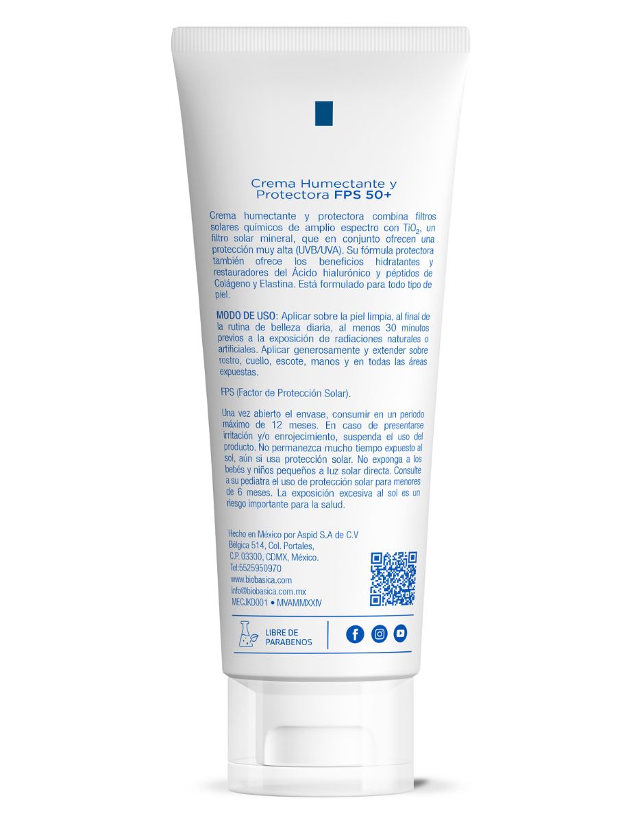 Protector solar FPS 50+ Crema Humectante y Protectora FPS 50+ 2