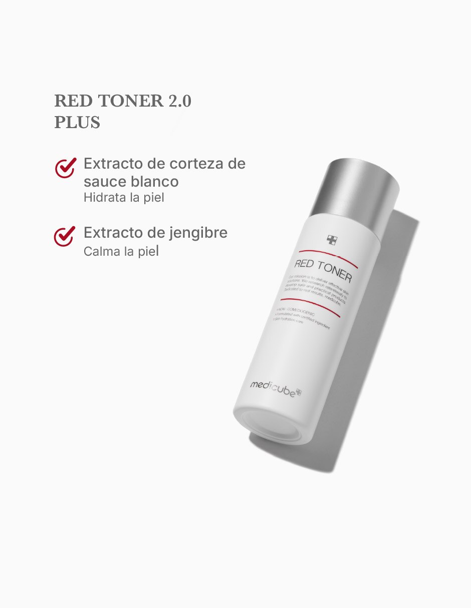 Tónico facial Red Toner 2.0 Plus - Tónico Facial Calmante e Hidratante para Piel con Imperfecciones 200 m MEDICUBE 5