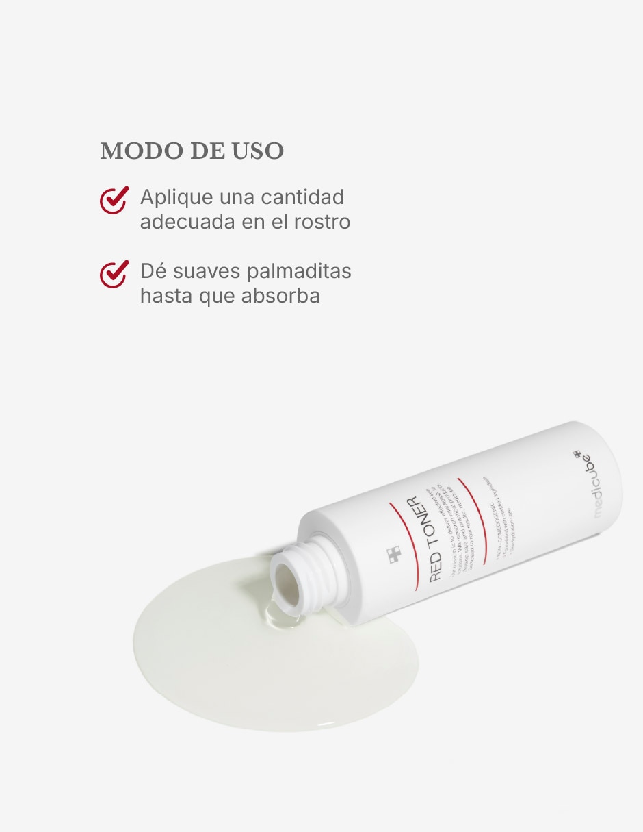Tónico facial Red Toner 2.0 Plus - Tónico Facial Calmante e Hidratante para Piel con Imperfecciones 200 m MEDICUBE 4