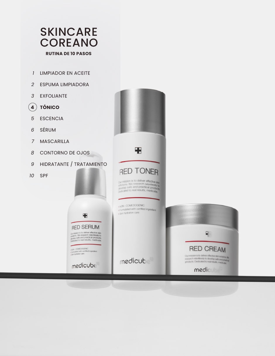 Tónico facial Red Toner 2.0 Plus - Tónico Facial Calmante e Hidratante para Piel con Imperfecciones 200 m MEDICUBE 2