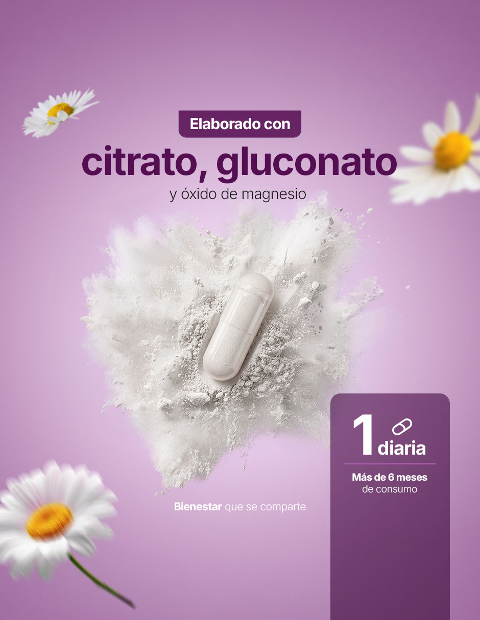 3 Mag Life con Mezcla de 3 Magnesios Citrato Óxido y Gluconato con citrato de magnesio óxido de magnesio gluconato de magnesio manzanilla colágeno hidrolizado de 200 cápsulas