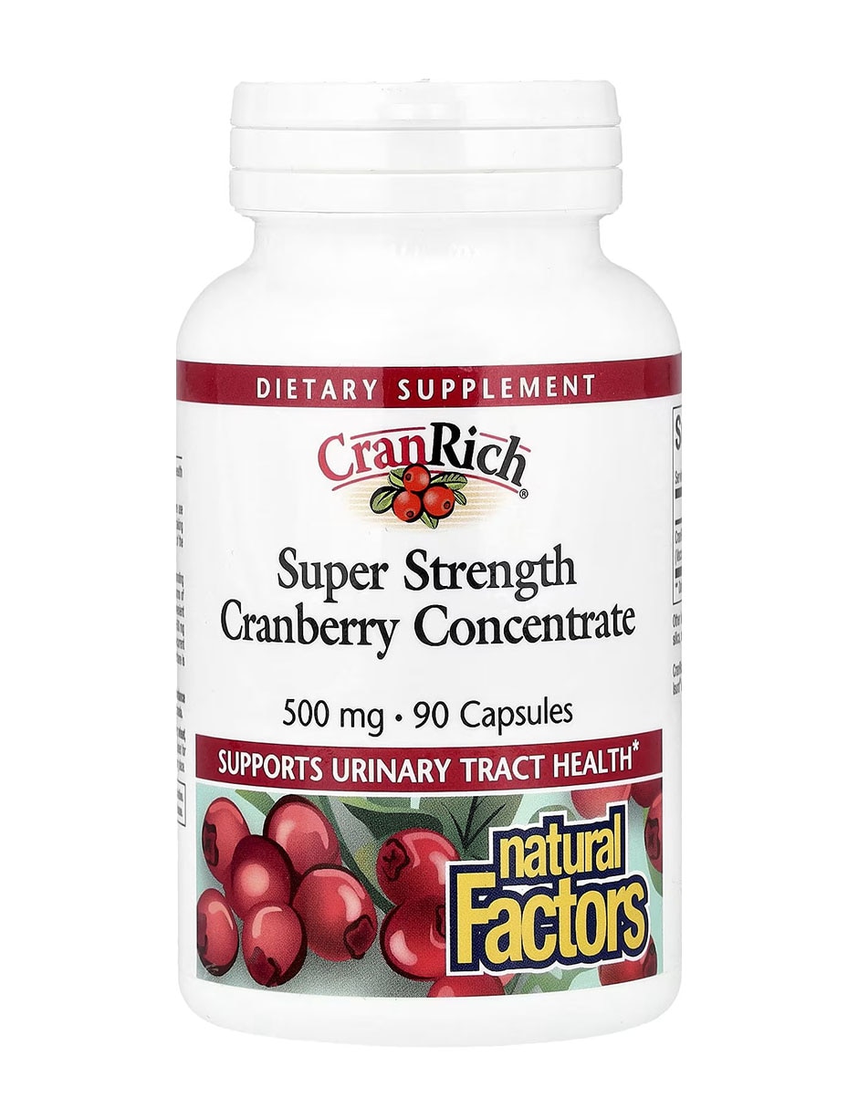CranRich Concentrado de Arándano Rojo Súper Fuerte 500 mg con arándano sabor arándano de 90 cápsulas CranRich Concentrado de Arándano Rojo Súper Fuerte 500 mg con arándano sabor arándano de 90 cápsulas