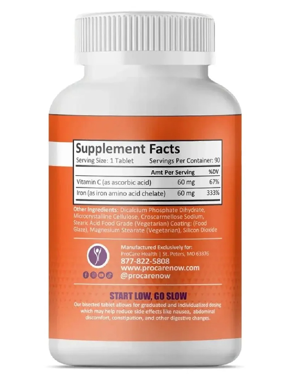 Hierro 60 mg Bienestar Nutricional 90 Tabletas 3