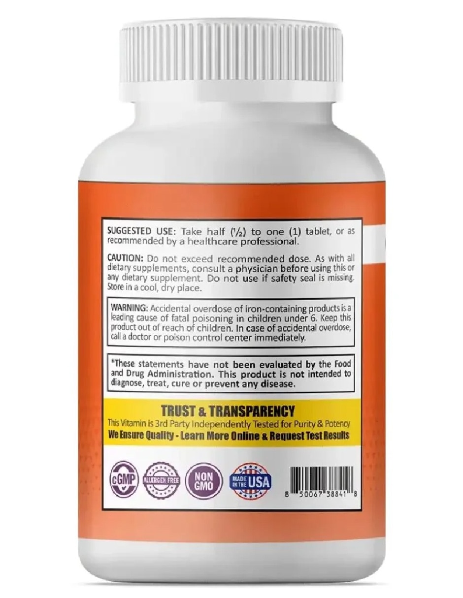 Hierro 60 mg Bienestar Nutricional 90 Tabletas 2