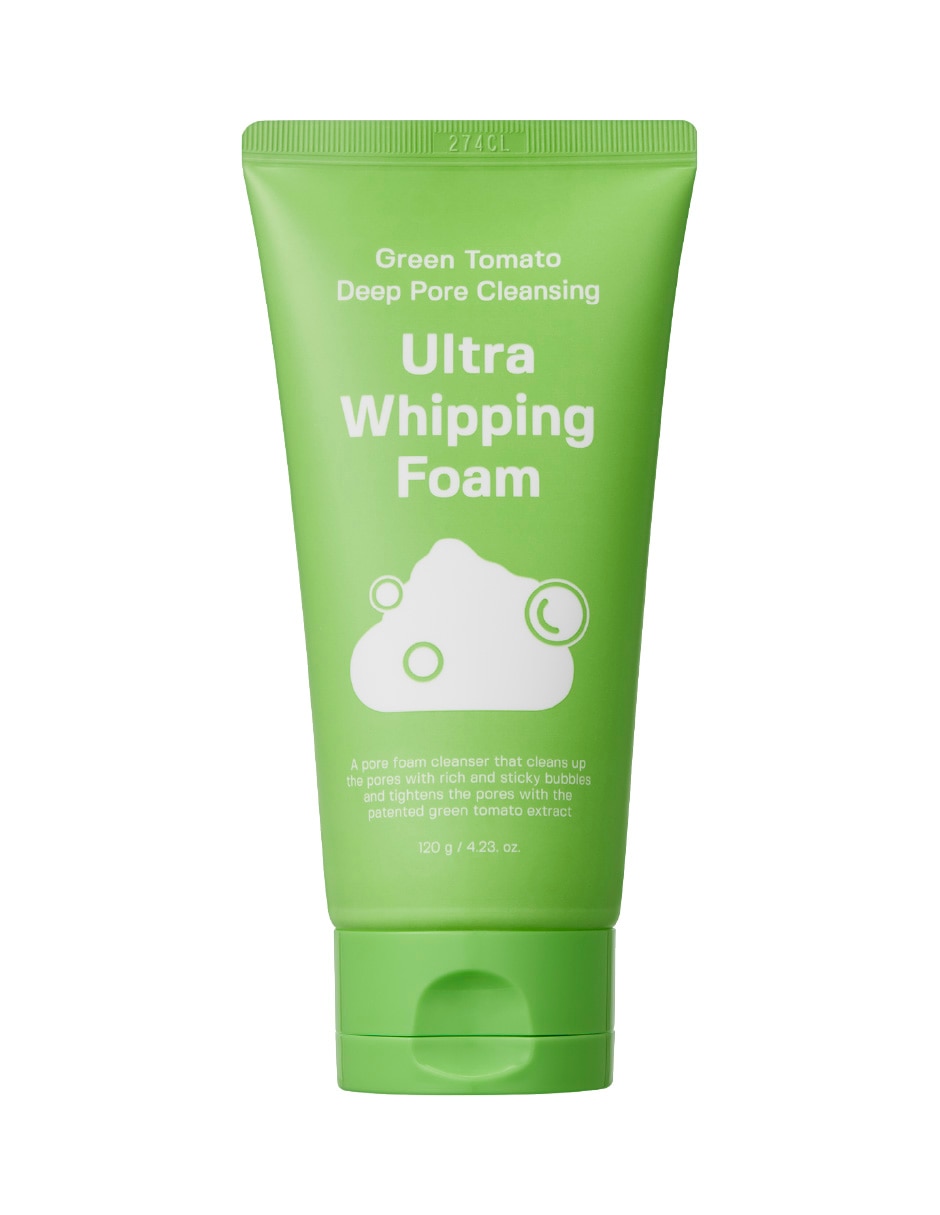 Limpiador exfoliante green tomato deep pore cleansing ultra whipping foam para piel