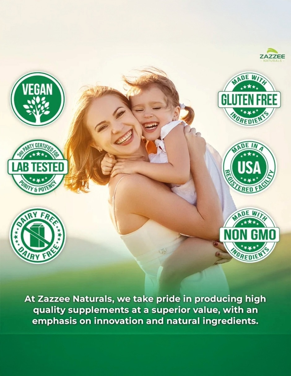 Myo-Inositol 2000 mg Bienestar Femenino 120 Cápsulas ZAZZEE con MYO Inositol sabor Sin sabor de 2