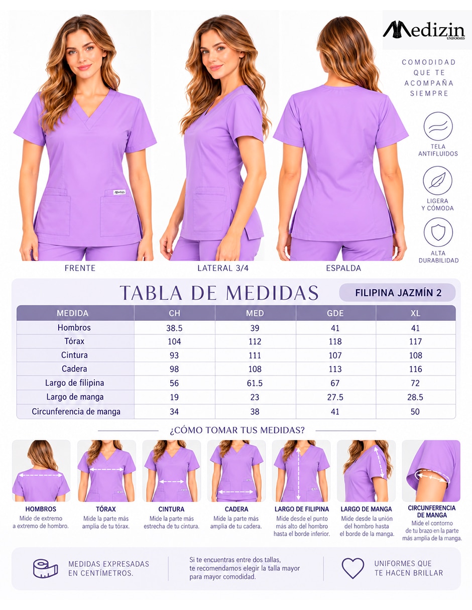 Filipina quirúrgica estilo regular para mujer 2