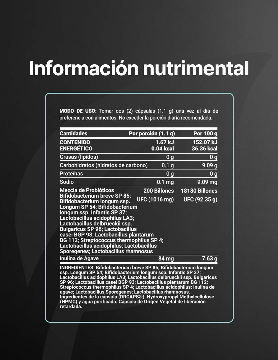 200 Billion Probiotics con 200 Billones de probióticos e Inulina de agave de B LIFE con probióticos 120 cápsulas 6
