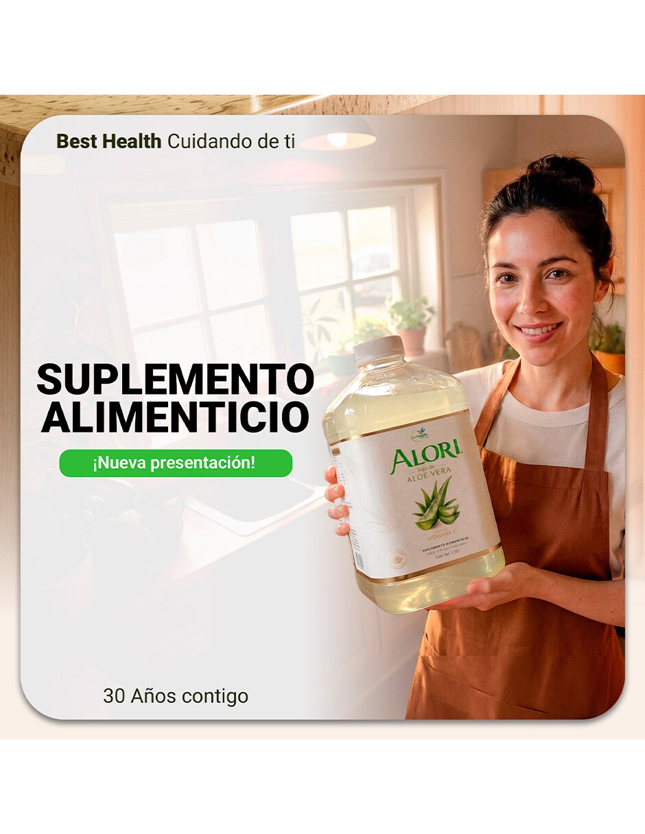 Alori jugo de aloe vera natural doble pulpa sábila 3.78 l 2