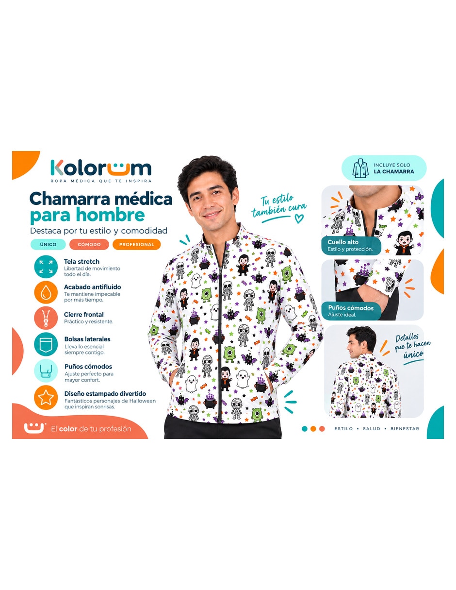 Chamarra quirúrgica estilo regular para hombre 9