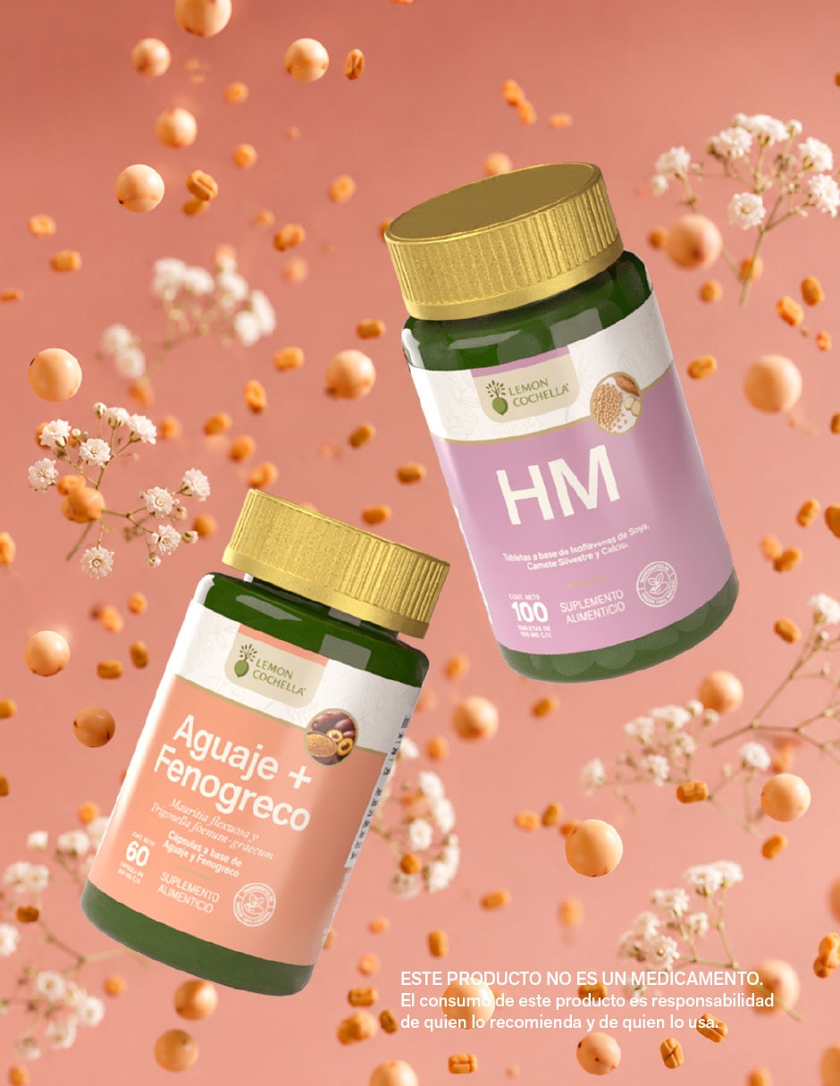 Kit de suplementos alimenticios Isoflavonas de Soya Camote Silvestre + Aguaje con Fenogreco 2