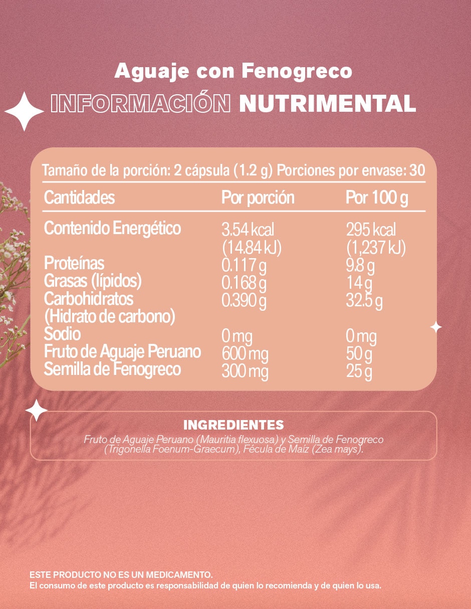 Kit de suplementos alimenticios Isoflavonas de Soya Camote Silvestre + Aguaje con Fenogreco 8