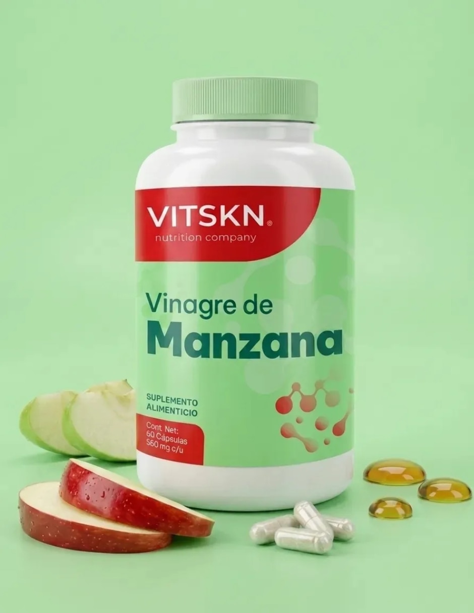 Vinagre De Manzana VitSkn 60 Cápsulas con Vinagre de Manzana sabor Sin sabor de 6