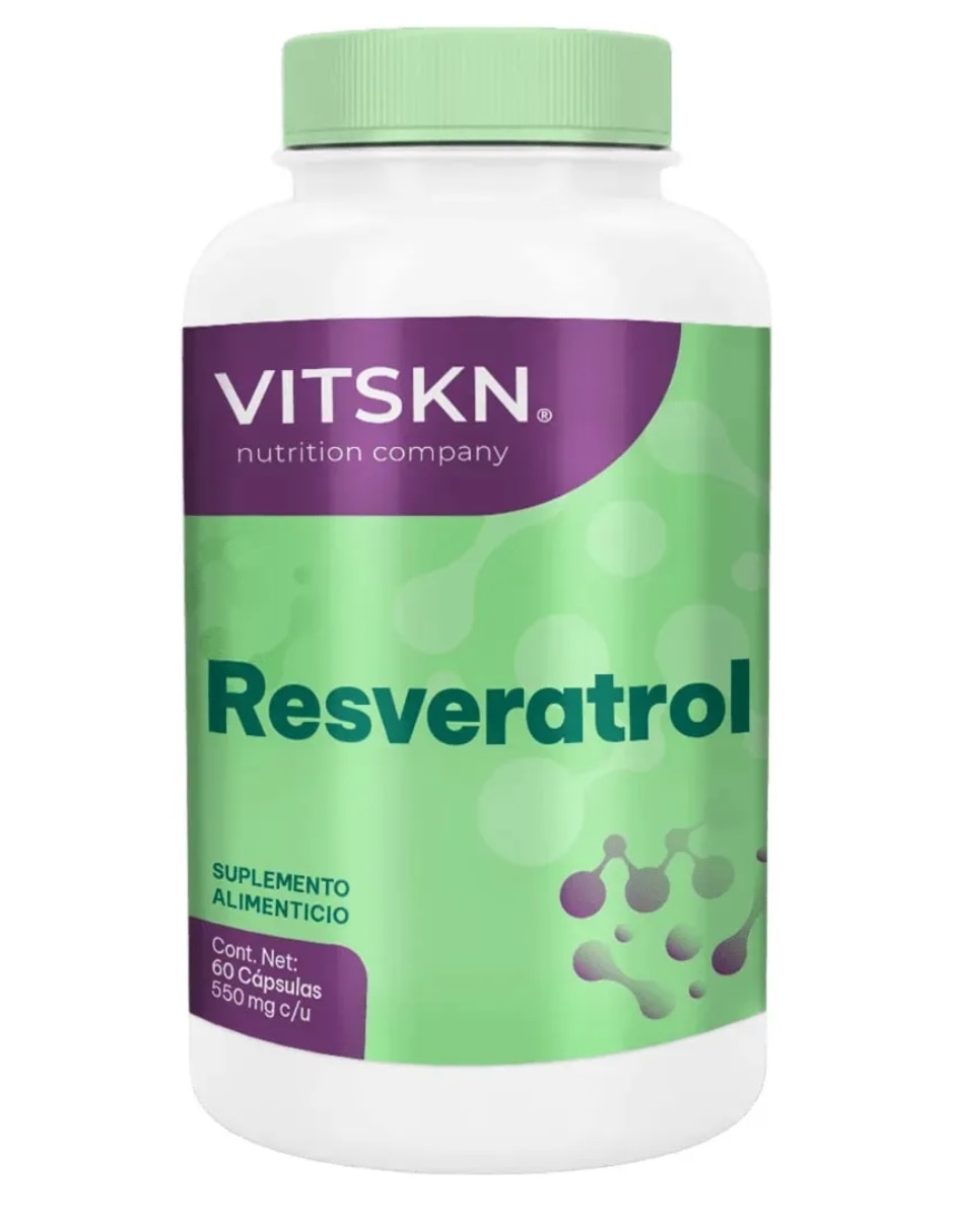 Resveratrol 60 Cápsulas VitSkn 550mg con Resveratrol sabor Sin sabor de Resveratrol 60 Cápsulas VitSkn 550mg con Resveratrol sabor Sin sabor de