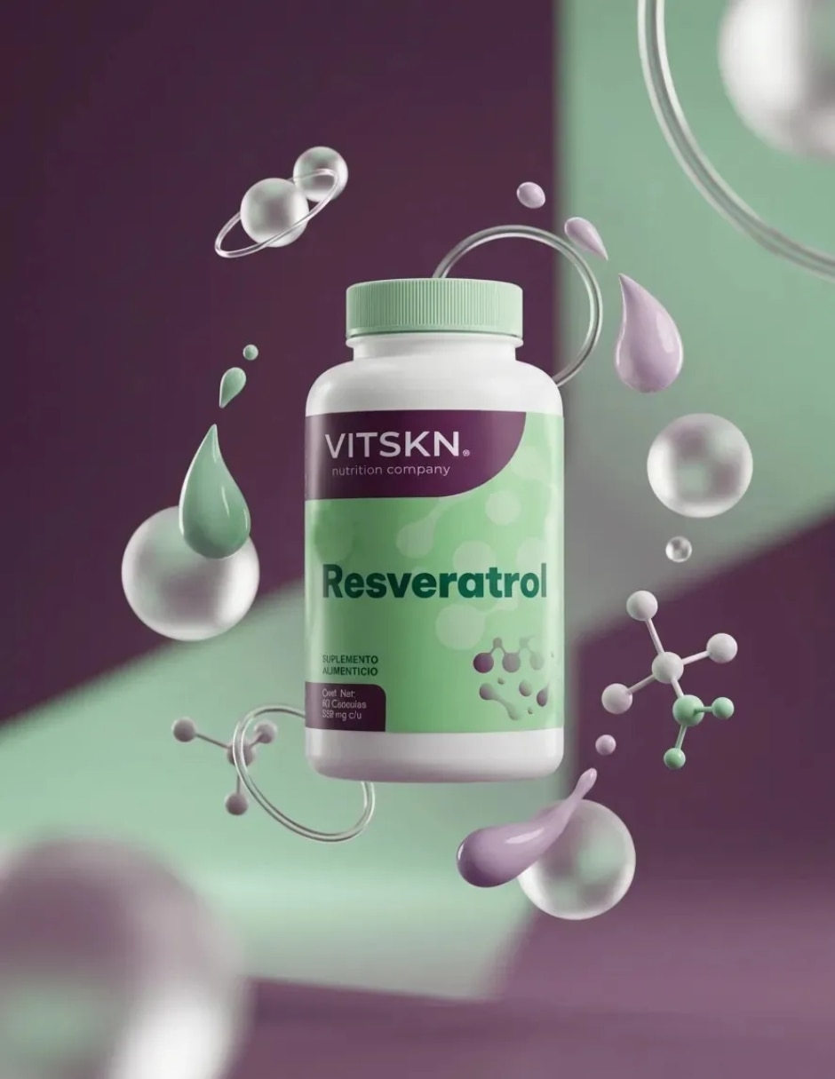 Resveratrol 60 Cápsulas VitSkn 550mg con Resveratrol sabor Sin sabor de 2