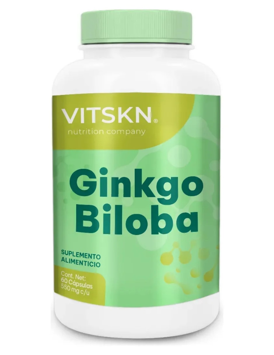 Ginkgo Biloba 60 Cápsulas VitSkn con Ginkgo Biloba sabor Sin sabor de Ginkgo Biloba 60 Cápsulas VitSkn con Ginkgo Biloba sabor Sin sabor de