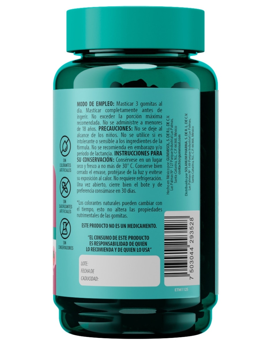 Colageno + Biotina y Belabear sabor fresa de 90 gomitas 3