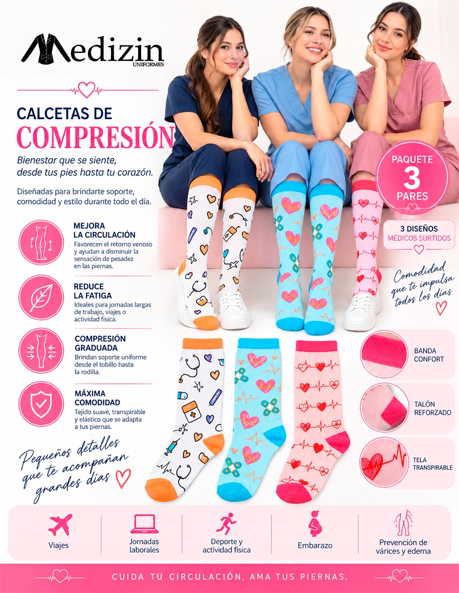 Calceta compresión 3 pares 3