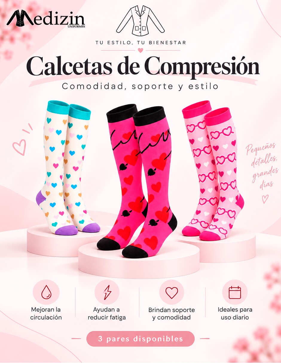 Calceta compresión y elastano para 3 pares 4
