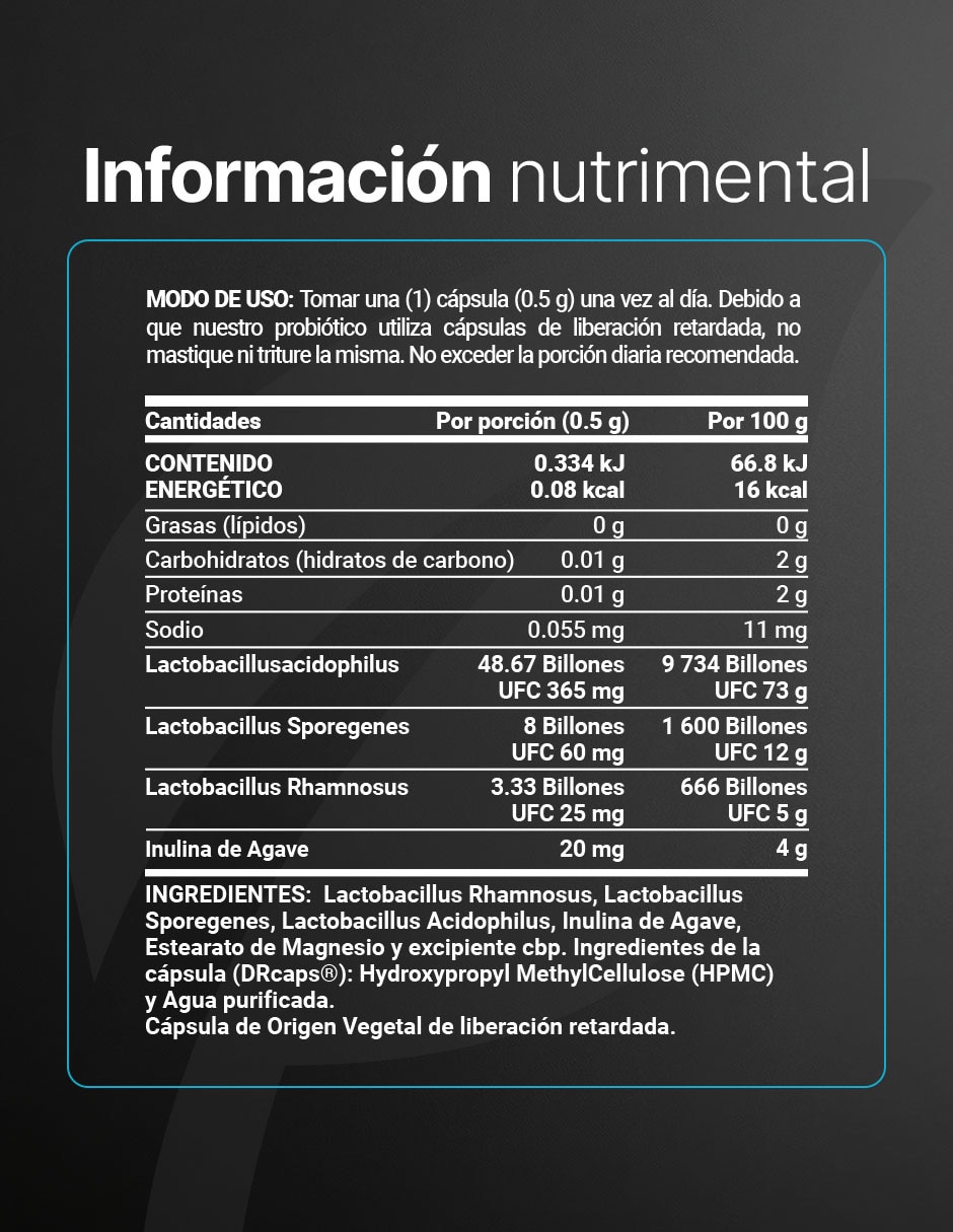 60 Billion Probiotics con 60 Billones de Probióticos e Inulina de Agave con 120 cápsulas B LIFE con Lactobacillus acidophilus Lactobacillus sporegenes Lactobacillus rhamnosus inulina de agave sabor Sin sabor de 7