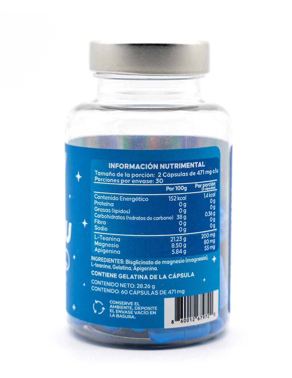 Zleep4U con bisglicinato de magnesio L-teanina Sam-e y apigenina de 60 cápsulas