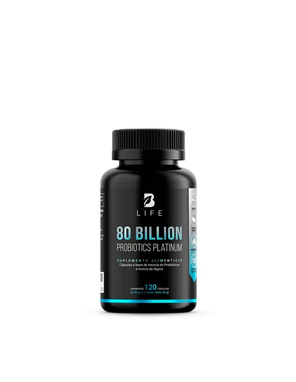 80 Billion Probiotics con 80 Billones de Probióticos y 11 cepas de 120 cápsulas B LIFE con Lactobacillus acidophilus Lactobacillus sporegenes Lactobacillus rhamnosus inulina de agave sabor Sin sabor de 80 Billion Probiotics con 80 Billones de Probióticos y 11 cepas de 120 cápsulas B LIFE con Lactobacillus acidophilus Lactobacillus sporegenes Lactobacillus rhamnosus inulina de agave sabor Sin sabor de