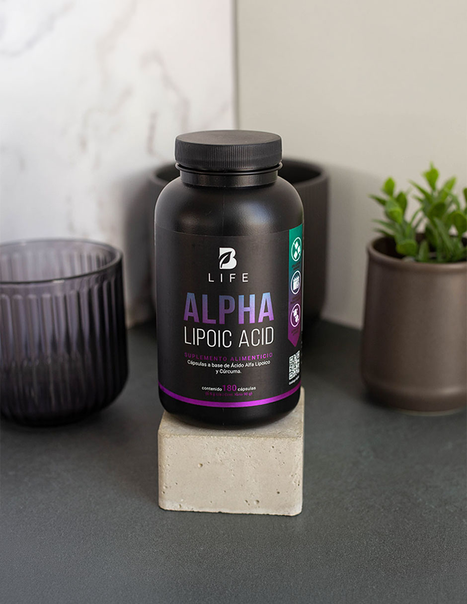 Alpha Lipoic Acid con Ácido Alfa lipoico Potenciado con Cúrcuma de 180 cápsulas B LIFE con Ácido Alfa Lipoico sabor Sin sabor de 2